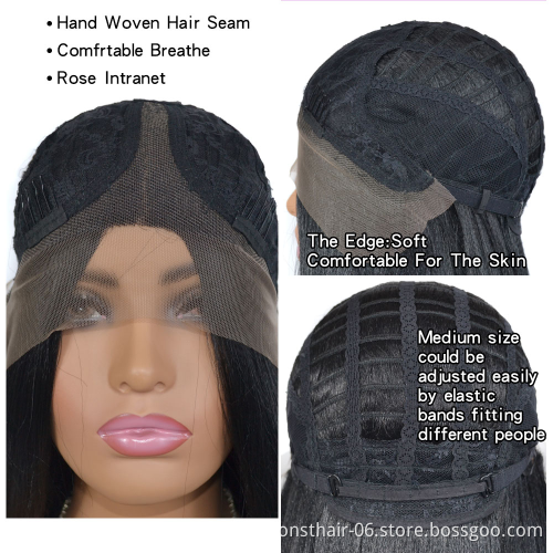 2020 New Production 23inch Synthetic Lace Front Wig Blonde Side Part Cosplay Wig Long Straight Hair Wig Natural for Women Short